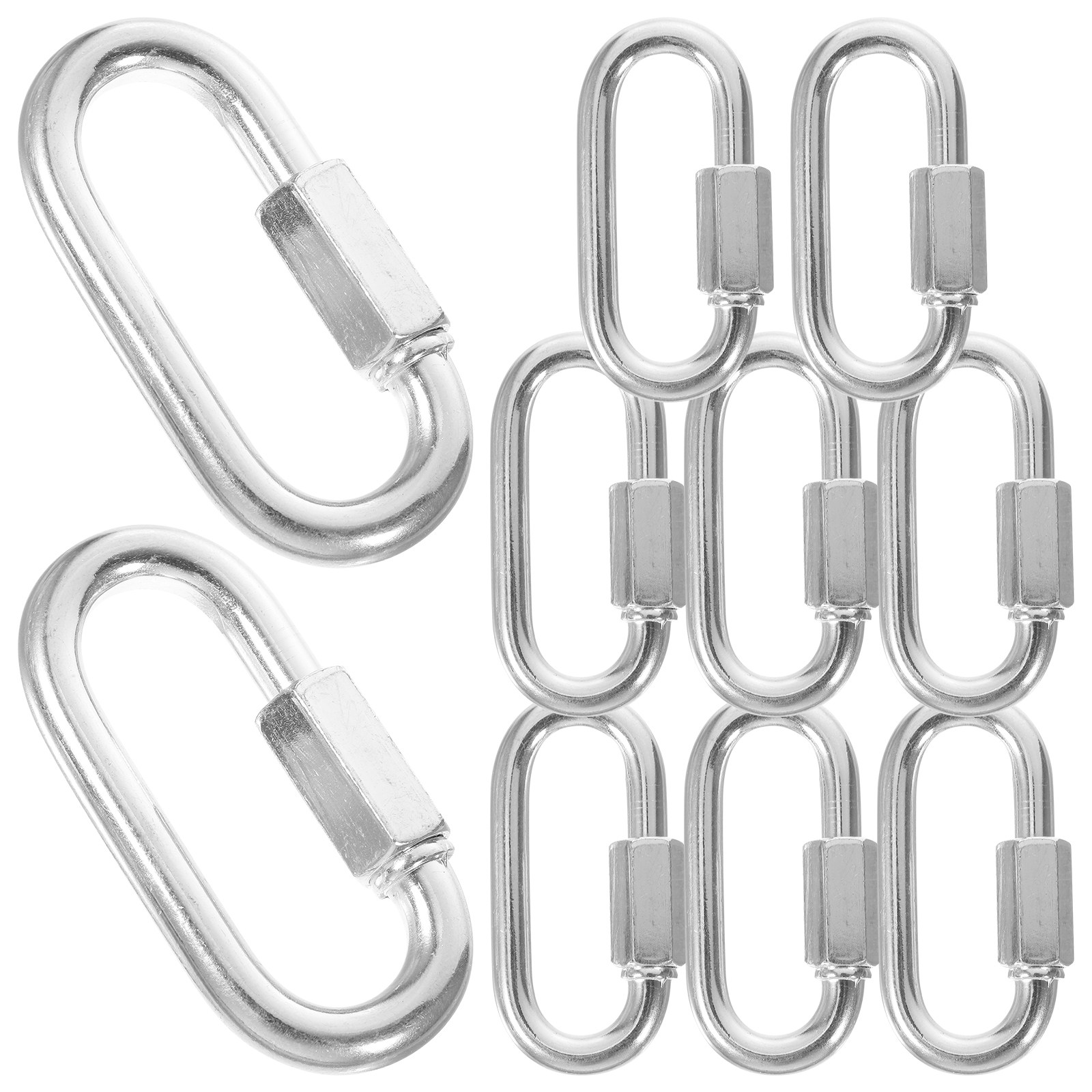 Chain Quick Link - 10 Stück Kletterkarabiner, robuste Ketten-Schnellverbindung, M8-Karabiner,