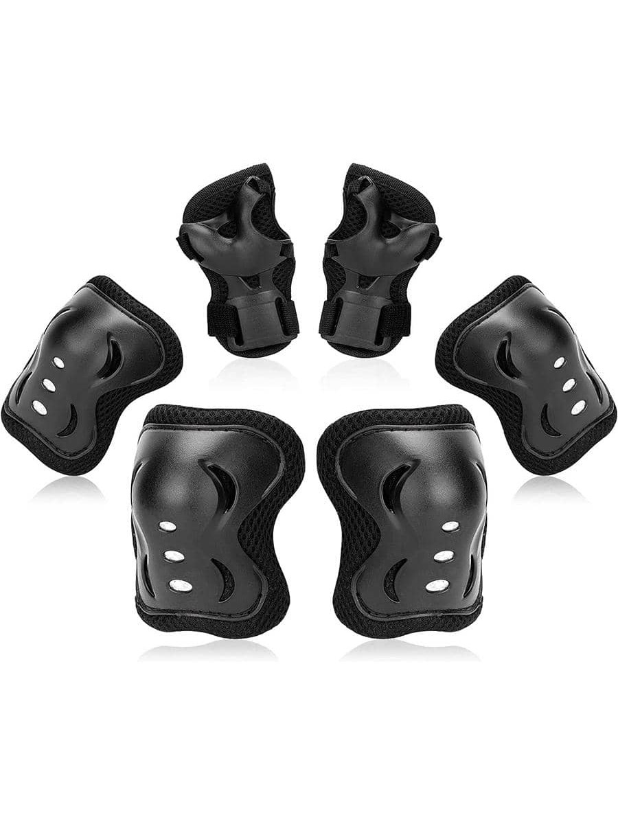 Mountain Biking Elbow Pads - 6-teiliges Kinderschutzausrüstungsset für 3–15 Jahre, Knie-Ellenbogenschützer